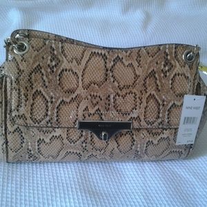 Snake print shoulder bag